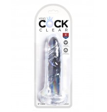 Прозрачный фаллоимитатор на присоске King Cock Clear 6 Cock