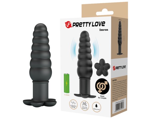 Анальная вибропробка ребристая Imron