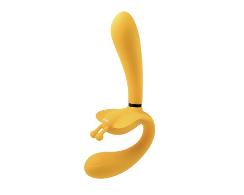 Секс игрушка The Monarch - желтый безремневой страпон с вибрацией