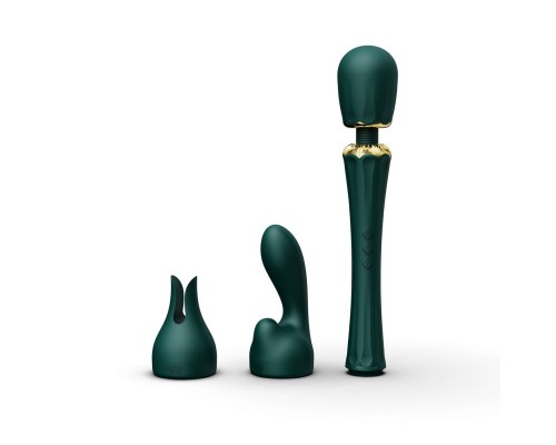 Вибромассажёр с насадками KYRO, зелёный