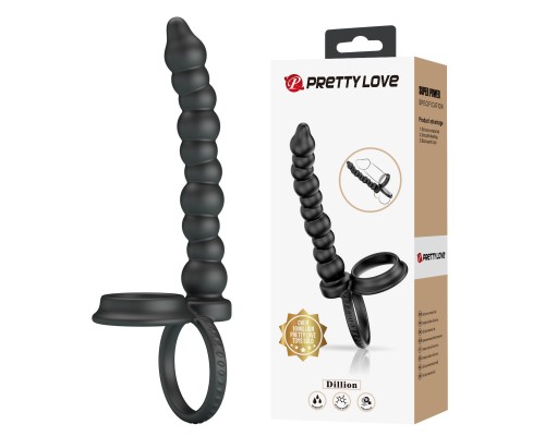 Эрекционное кольцо с анальными бусами