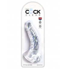 Прозрачный фаллоимитатор с мошонкой, King Cock Clear 7,5