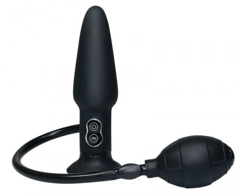 Анальная вибропробка с функцией расширения You2Toys True Black Vibrating Butt Plug