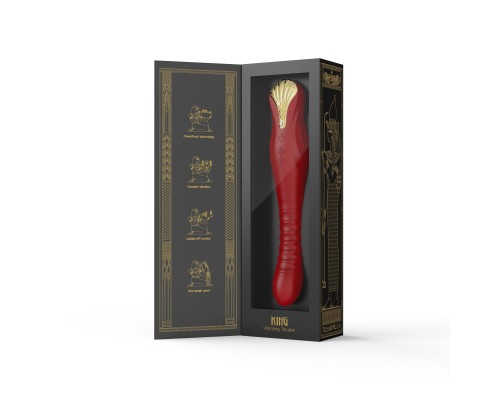 Вибростимулятор с поступательными движениями KING, красный