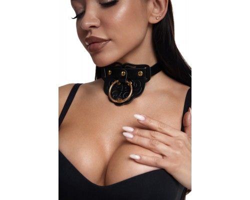 Ошейник с золотистой фурнитурой