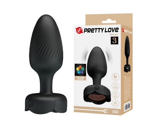 Анальная вибропробка с разноцветной подсветкой OSBORN