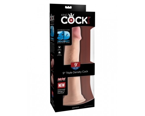 Фаллоимитатор на присоске King Cock Plus 9 Triple Density Cock - Flesh