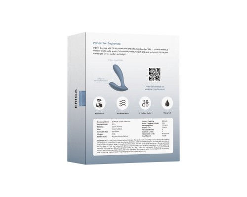 Эрика: Интерактивный вибромассажер, синий - страстный удовольствие для вас!