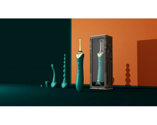 Клиторальный вибростимулятор с насадками и функцией нагрева BESS 2, фиолетовый