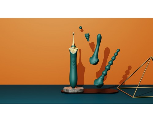 Клиторальный вибростимулятор с насадками и функцией нагрева BESS 2, фиолетовый