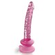 Стеклянный фаллоимитатор с силиконовой присоской, розовый - нежный интимный аксессуар для удовлетв