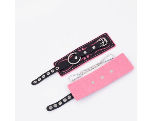 Наручники с розовой строчкой