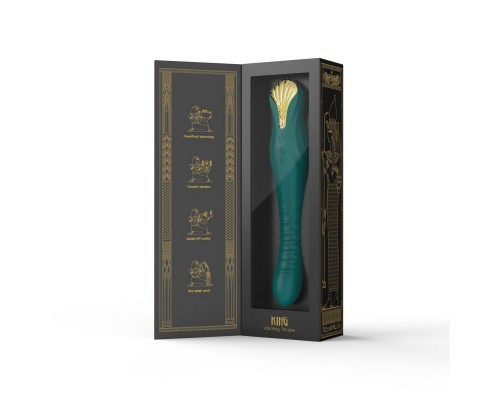 Вибростимулятор с поступательными движениями KING, зелёный