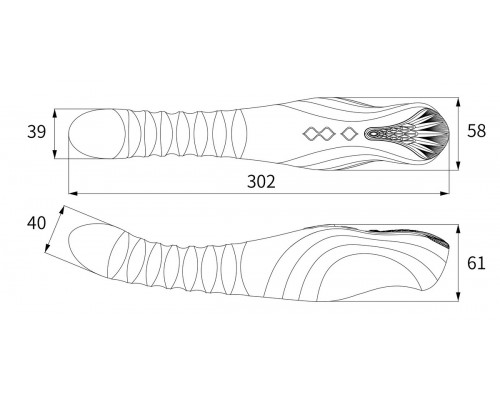 Вибростимулятор с поступательными движениями KING, зелёный
