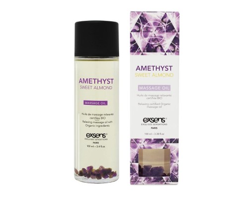 Органическое массажное масло с камнями Amethyst Sweet Almond: расслабление и уход