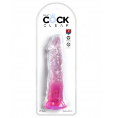 Прозрачный фаллоимитатор на присоске King Cock Clear 8, розовый