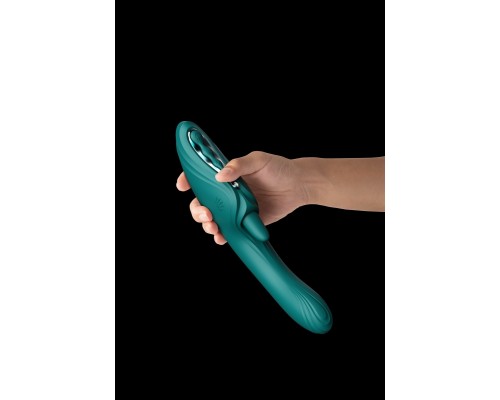 Вибростимулятор-кролик с функцией нагрева ARES, зелёный