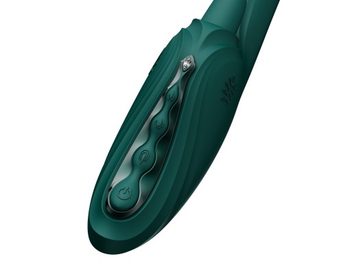 Вибростимулятор-кролик с функцией нагрева ARES, зелёный