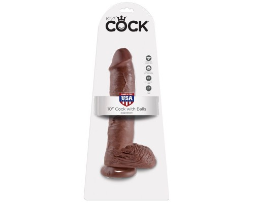 Фаллоимитатор King Cock 10 Cock with Balls - гигантский коричневый товар для интимных удовольствий