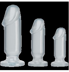 Анальные фаллоимитаторы 3 шт прозрачные