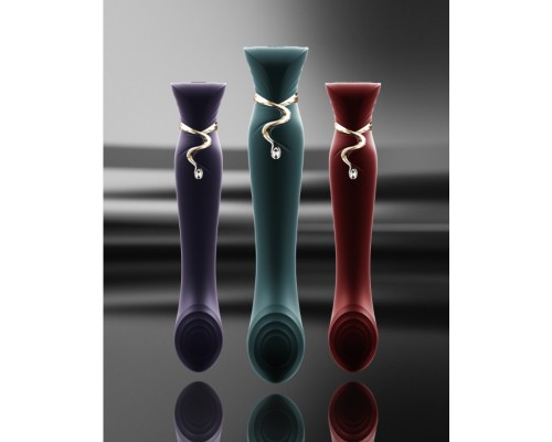 Вибростимулятор с пульсацией, вакуумной стимуляцией и функцией нагрева QUEEN, красный