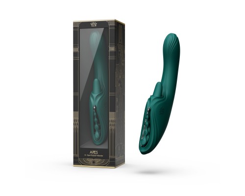 Вибростимулятор-кролик с функцией нагрева ARES, зелёный
