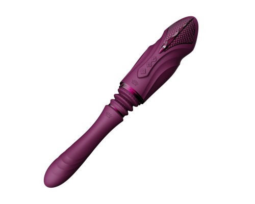 Компактная секс-машина с функцией нагрева, двумя насадками и присоской SESH, фиолетовая