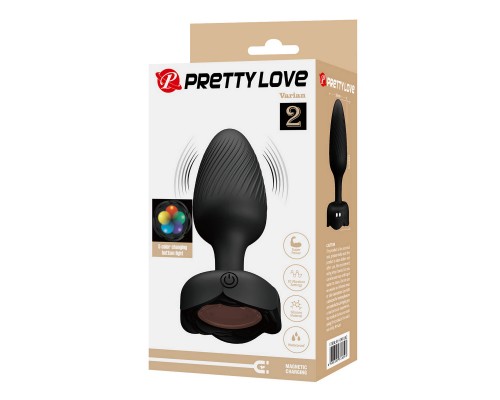 Анальная вибропробка с разноцветной подсветкой VARIAN