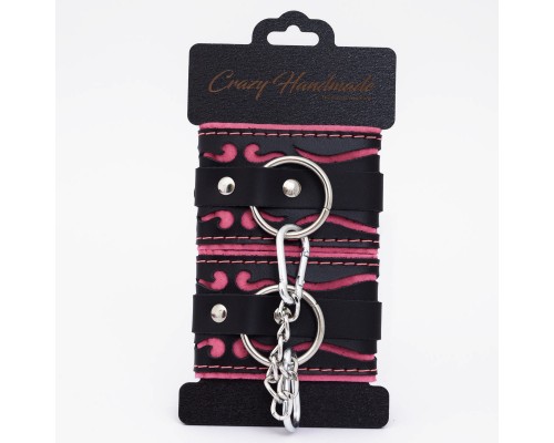 Наручники с розовой строчкой