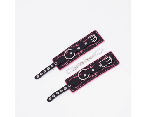 Наручники с розовой строчкой
