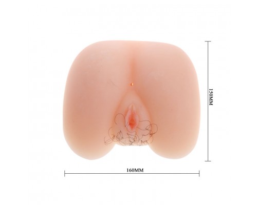 Реалистичная вагина и анус с лобковыми волосами