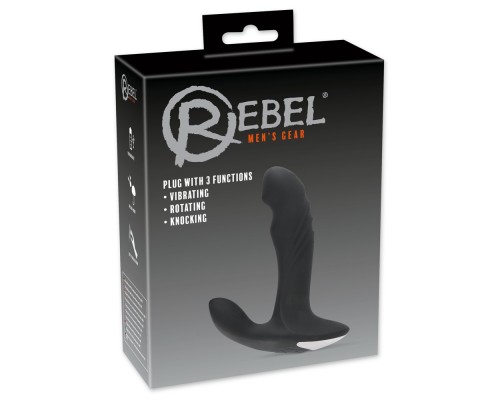 Вибромассажер простаты с функцией римминга Rebel Plug with Perineum Stimulator