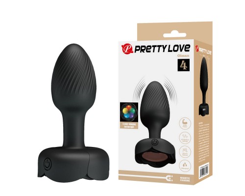 Анальная вибропробка с разноцветной подсветкой OLMAN