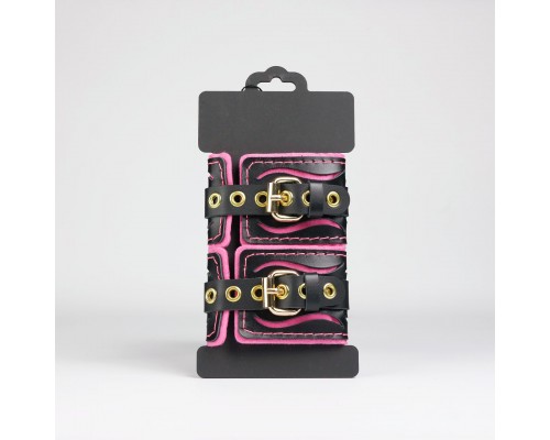 Наручники с розовой строчкой