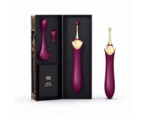 Клиторальный вибростимулятор с насадками BESS, фиолетовый