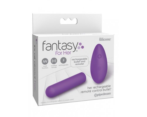 Мощная вибропуля с пультом ДУ Fantasy For Her Her Rechargeable Remote Control Bullet: наслаждайтесь дистанционным управлением и мощными