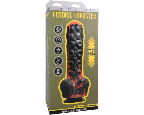 Секс-машина мини на присоске Tendril Thruster, чёрно-красная