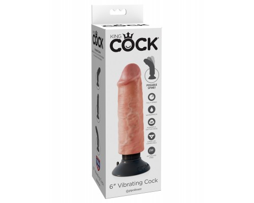 Вибромассажер реалистик 3 в1 на присоске 6 Vibrating Cock - насладитесь интимным блаженством!