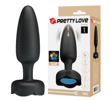 Анальная вибропробка с поступательными движениями и разноцветной подсветкой TARION