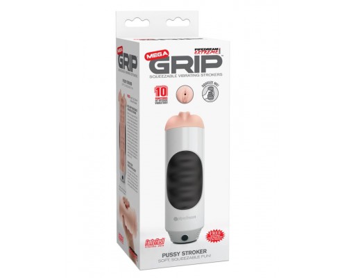 Наслаждайтесь уникальным ощущением с вибромастурбатором Pipedream Extreme Toyz Mega Grip Vibrating Stroker Pus!