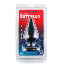 Анальная пробка черная большая Butt Plugs Smooth Classic Large - Black