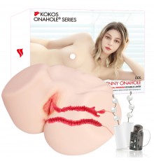 Jenny Onahole Real Vagina Мастурбатор полуторс с двойным слоем, с вибрацией
