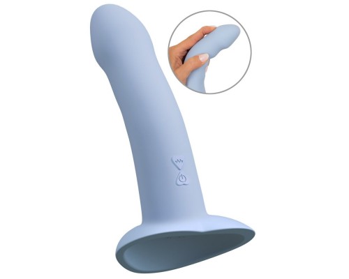 Вибростимулятор на присоске Heart Guy, голубой