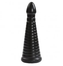 Анальная пробка в виде ребристой пирамиды без вибрации
