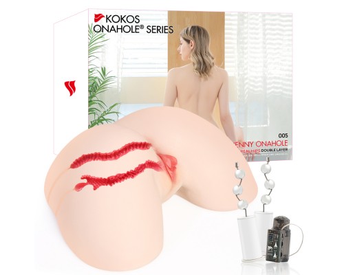 Jenny Onahole Real Hips Мастурбатор полуторс с двойным слоем, с вибрацией