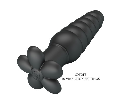 Анальная вибропробка ребристая Imron