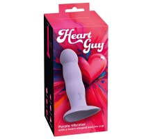 Вибростимулятор на присоске Heart Guy, фиолетовый