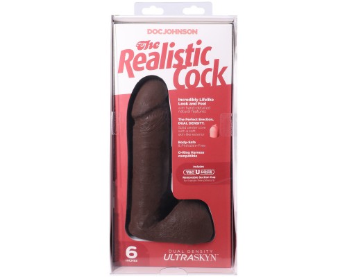 Фаллоимитатор реалистик на присоске 6 - Черный Realistic Cock Vac-U-Lock: купить онлайн с доставкой