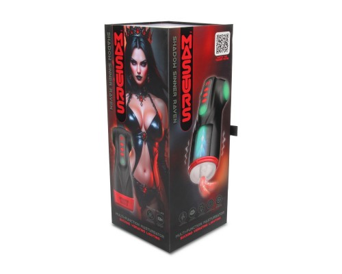 Интерактивный мастурбатор Masturs Shadow Sinner Raven. Вакуум, вибрация, подсветка.