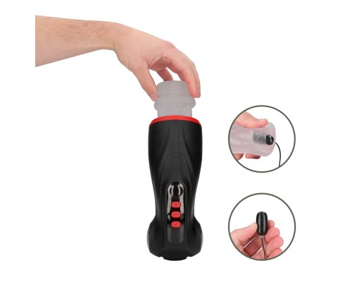 Интерактивный мастурбатор Masturs Shadow Sinner Raven. Вакуум, вибрация, подсветка.